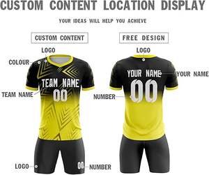 Conjuntos de Uniformes de Fútbol Sublimados Personalizados, Transpirables, de Secado Rápido, Tela 100% Poliéster, Logotipo del Equipo Personalizable, Nombre Gratis - Product Image 3