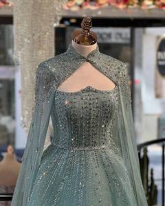 ชุดราตรีสีดำประดับเลื่อมสีทอง ผ้าสเตรช คริสตัล เพชร ไข่มุก คอวี ซิป ทรงเอไลน์ ทรงเอ็มไพร์ หรูหรา ยาวกรอมพื้น - Product Image 2