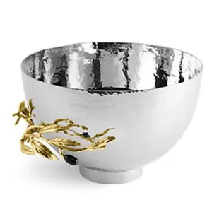 Eco Friendly Luxury Style Metal Salad Candy Fruit Serving Bowl Unique Design Deep Fruit Storage Bowl Supplier From India