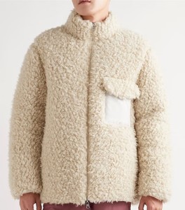 OEM Custom Logo Winter Reversible Sherpa <b>Fleece</b> Down Puffer <b>Jacket</b> for Men - Product Image 2