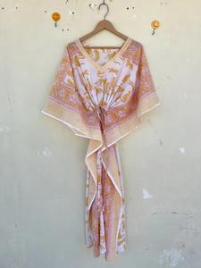 ชุดคลุมชายหาดผ้าคอตตอนพิมพ์ลาย Kaftan ใส่สบายน้ำหนักเบาผ้านุ่มพิมพ์ลายสไตล์อินเดียแบบคอฟตัน - Product Image 4