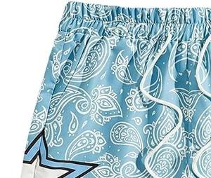 Pantalones Cortos de Baloncesto de Malla Azul Claro Personalizados, Paneles de Estrellas, Transpirables, Antibacterianos, Protección UV, Ropa Deportiva para Hombre, Ropa de Gimnasio y Calle - Product Image 5