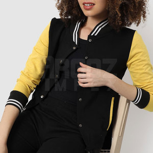 แจ็คเก็ตเลตเตอร์แมนผู้หญิง MOQ ต่ำ - ผ้าฝ้ายถัก ระบายอากาศได้ดี แฟชั่นสำหรับกิจกรรมกลางแจ้ง พร้อมโลโก้แบบกำหนดเอง - Product Image 4