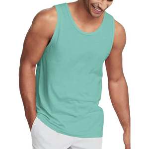 Camiseta sin mangas sencilla y única para hombre, de algodón y elastano, para gimnasio, entrenamiento, fitness, transpirable, venta al por mayor de fábrica - Product Image 1