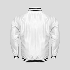 Chaqueta Bomber Satinada Personalizada con Bordado, Chaqueta Universitaria Acolchada de Satén de Seda, Chaqueta de Béisbol, Pakistán - Product Image 6