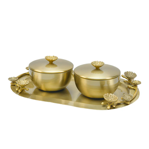 Elegante bandeja de servicio de metal rectangular hecha a mano decorativa Hogar y fiesta plato de boda con impresión personalizada - Product Image 6