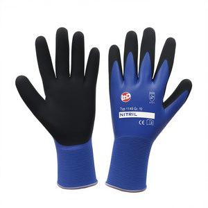 Gants en nitrile Aqua taille 10 bleus/noirs, double nitrile, EN 388 PPE II LEIPOLD+DHLE, lot de gants de jardin, équipement de protection - Product Image 3