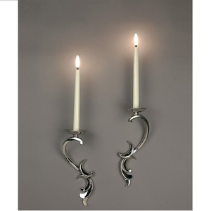 Home Decoration Metal Candle Holder Candle Stand for Lighting and <b>Set</b> Stylish Antique Finish Decorative Candle Jar Holder - Product Image 1