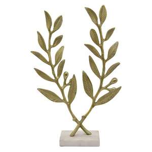 Sculpture en laiton finition antique en forme de feuille, décoration de table pour salon et hôtel, sculpture en métal, design créatif, décoration de sculpture - Product Image 3