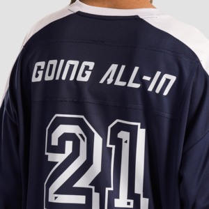 เสื้อฟุตบอลอเมริกันแขนยาวสีกรมท่า ลาย Goal Bound พร้อมเทคนิคการพิมพ์แบบ Sublimation ชุดเสื้อทีม - Product Image 5