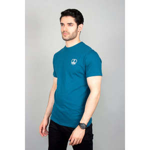 Low MOQ Custom Logo Men's Sea Green Silk Screen <b>Printed</b> Casual Crew Neck Shirt 100% Cotton Poplin Fabric Breathable - Product Image 2
