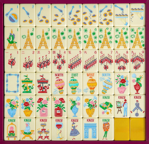 <span class=keywords><strong>LA</strong></span> VIE EN Paris Mahjong Acrílico con Temática Dramática, 160 Piezas de Fichas Americanas Talladas - Product Image 1