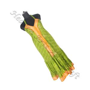 2025สไตล์โบโฮคอลเลกชันใหม่ของผู้หญิงชุดเดรสผ้าไหมส่าหรีสไตล์โบฮีเมียนสไตล์วินเทจแขนกุด - Product Image 3