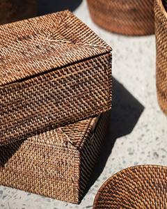Boîte de rangement en rotin tissé, boîte de rangement artisanale, écologique, naturelle, décoration intérieure et extérieure, vente en gros du Vietnam - Product Image 6