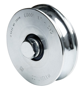Ruota per cancelli con perno a gola a U e 2 cuscinetti Art. 315 mm. 120x30 - Product Image 1