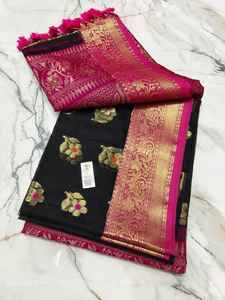 Reshom muslin benarasi Saree-ที่มีน้ำหนักเบางานแต่งงานส่าหรีสำหรับเด็กผู้หญิง - Product Image 6