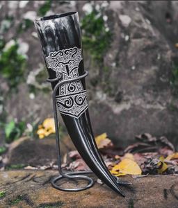 Corne à boire religieuse authentique 100% style animal naturel 300-400ml capacité écologique Logo personnalisé sculpté souvenir poli - Product Image 1