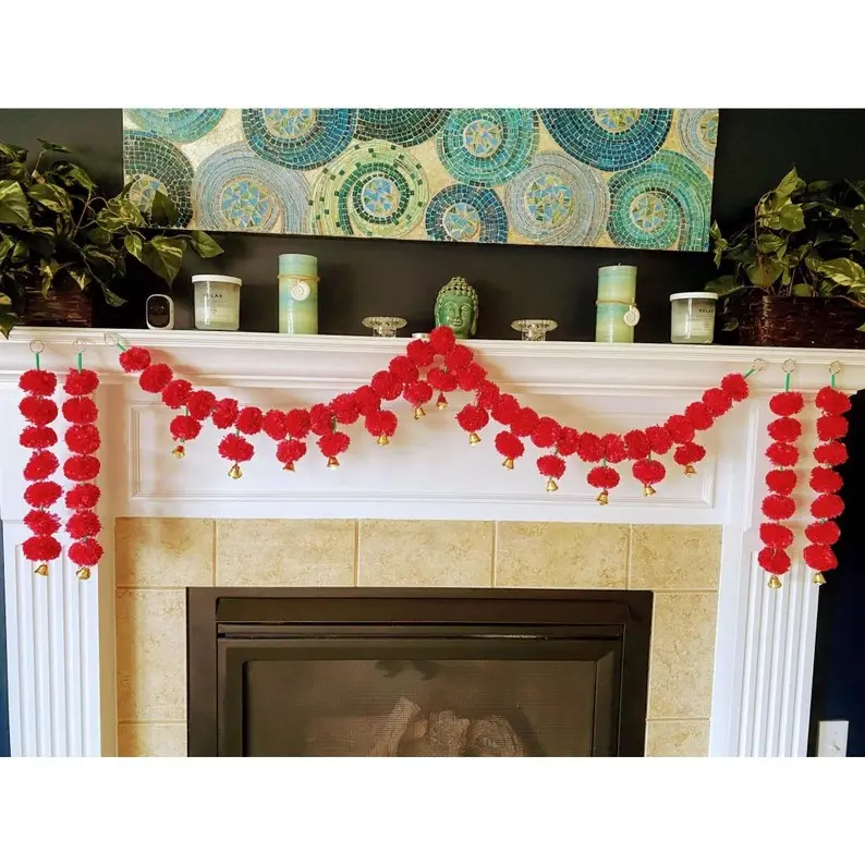 Decorazioni fatte a mano per appendere la porta per la casa indiano Toran indiano matrimonio bomboniere floreale appesa decorazione per feste regalo Diwali decorazione festiva