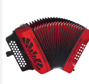 Acordeón GCF Rojo con Rejilla Plateada, 3 Filas, Diatónico, 62 Notas - Product Image 3