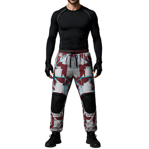 Men Paintball Pant 280-GSM Premium Polyester Interlock-Maroon <b>Black</b> Multi-Panel-Unique Style Custom Men's Paintball - Product Image 1