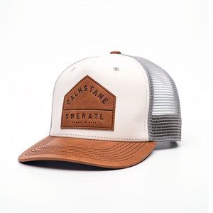 หมวกคนขับรถบรรทุกแผ่นหนังตราโลโก้แบบถอดออกได้ - Product Image 5