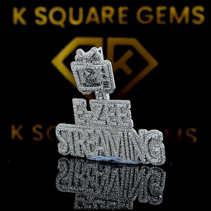 Custom Letter Hip Hop Pendant,Custom Name, Men's Hip Hop Number Pendant, Moissanite Pendant, Ice Out Hip Hop Jewelry, 925 Silver - Product Image 4