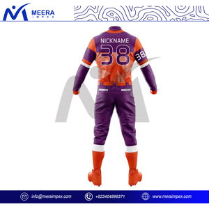 Conjunto de uniforme de béisbol sublimado para hombre de alta calidad con jersey con botones de número de nombre personalizado y pantalones elásticos para equipos deportivos - Product Image 4