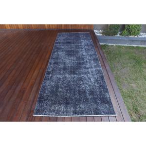 Tapis turc, tapis de couloir 3,5x10,9 pieds, tapis en laine noir et gris - Product Image 1