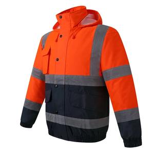 Chaqueta de Trabajo de Invierno para Hombre, Chaleco de Seguridad de Alta Visibilidad, Reflectante, Térmico, Impermeable, Resistente al Viento, Uniforme 100% Poliéster - Product Image 1