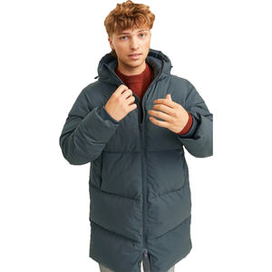 Veste longue matelassée d'hiver, chaude et épaisse, col montant, logo sur le devant, coupe-vent, isolée, streetwear, parka pour homme et femme - Product Image 6