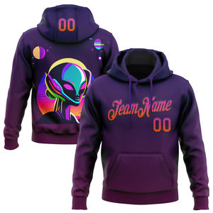Nouveau sweat à capuche sport personnalisé avec logo et design d'équipe, violet, rose foncé, orange, noir, design 3D d'Halloween pour adultes et jeunes - Product Image 1