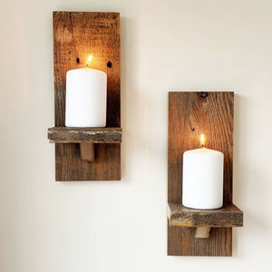 Elegant Wooden Candle <b>Sconces</b> <b>Wall</b> Mounted Indoor Bedroom Livingroom Decorative <b>Lighting</b> Chic Sophisticated Design - Product Image 1