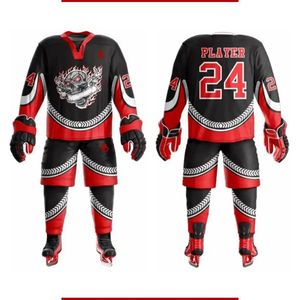 Uniforme de hockey sur glace Tissu confortable Impression de qualité 100% Impression bouffée ou Uniforme de haute qualité par sublimation - Product Image 1