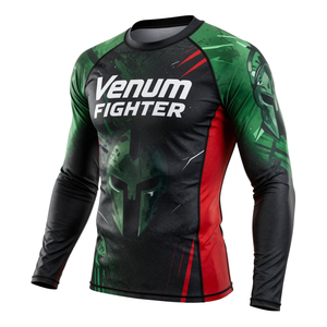 Camiseta de Compresión de Secado Rápido Venum Fighter Rash Guards, Transpirable, de Spandex y Poliéster, para Fitness y MMA - Product Image 1