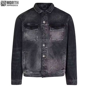 Veste en jean pour homme en gros personnalisable, de haute qualité, respirante et à séchage rapide, logo frontal, veste décontractée, taille/couleur personnalisable - Product Image 1