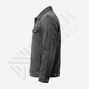Veste en jean vintage respirante personnalisée pour homme, saison hivernale, teinture unie, lavage pigmenté, collection de vêtements d'extérieur - Product Image 3
