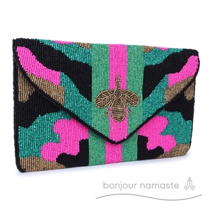 Borsa da donna ispirata e firmata 100% realizzata a mano con perline di vetro ricamate a mano - Product Image 3