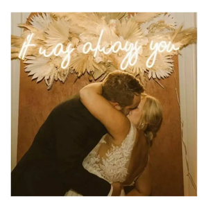 Décoration de mariage enseigne au néon personnalisée mieux ensemble enseigne au néon lumière c'était toujours vous enseigne au néon - Product Image 1