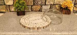 ถาดอะคริลิคทรงโดมเคลือบอะคริลิคแบบหรูหราแม่ของไข่มุกฝังสำหรับงานแต่งงานเดือนและตกแต่งโต๊ะในบ้าน - Product Image 6