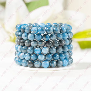 Direct Factory Price 8mm Apatite Round Gemstone Beaded <b>Bracelet</b> High Quality Wholesale Supply Blue Color <b>Healing</b> Crystals - Product Image 1