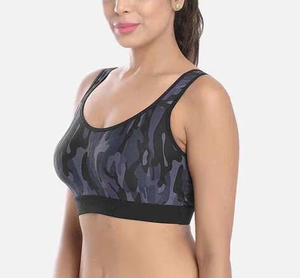 Soutien-gorge de sport léger et respirant à haute élasticité pour femme avec logo frontal, soutien-gorge de fitness push-up pour l'entraînement avec maintien dorsal - Product Image 2