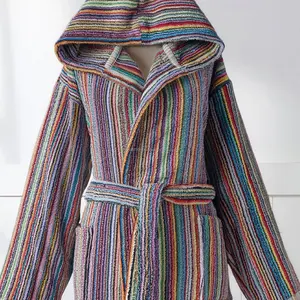 Albornoz Unisex de Lujo con Pompones, Tejido a Mano, de Algodón Turco, para Resort, Uso Todo el Año, Ropa de Dormir y de Estar por Casa, Verano, Suministrado por ODM, Turquía - Product Image 2