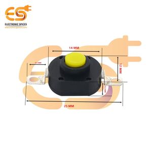 1412YD Plaque métallique 5mm 1A 30V SPST Interrupteur tactile autobloquant Jaune Noir Épices électroniques Micro Commutateurs - Product Image 2