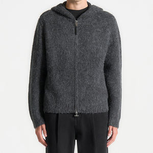 Latest Design Men Dark Grey <b>Zip</b>-<b>Up</b> <b>Hoodies</b> Made In Pakistan Soft Fuzzy Street Style Wholesale Cozy Textured Made Men <b>Hoodies</b> - Product Image 1