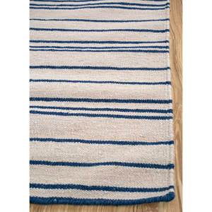 พรมขนสัตว์ทอมือสีน้ำเงิน Indusbar ADWL-19 ลายทางสี่เหลี่ยมผืนผ้า ขนาด 9x12 ฟุต สำหรับห้องนั่งเล่น ห้องโถง ทางเข้าบ้าน ของใหม่ - Product Image 4