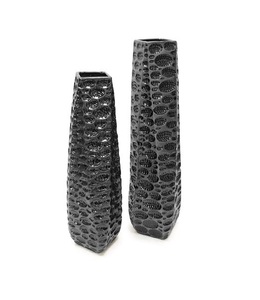 New Trend <b>Black</b> Color Powder Coated Luxury Metal Flower <b>Vase</b> Wedding Decoration for Home & Hotels Aluminium Custom Size & Logo - Product Image 1