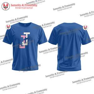 T-shirts brodés pour femmes avec lettres grecques de la sororité Jack and Jill |   T-shirt en coton et polyester personnalisé pour femmes, broderie de sororité - Product Image 4