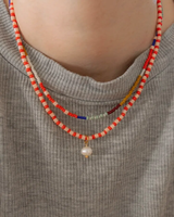Parure de bijoux assortie légère et tendance, collier superposé multicolore en acier inoxydable, tourmaline, perle d'eau douce et perles de rocaille