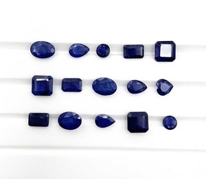 Lot de pierres précieuses en saphir bleu naturel, formes et tailles variées, 4-6 mm, 10 carats, pour la fabrication de bijoux - Product Image 3
