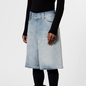 Pantalones cortos de mezclilla lavados Vintage holgados personalizados de alta calidad para hombre, ropa de mezclilla bordada - Product Image 6